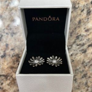 Pandora sunflower earrings. Never worn.